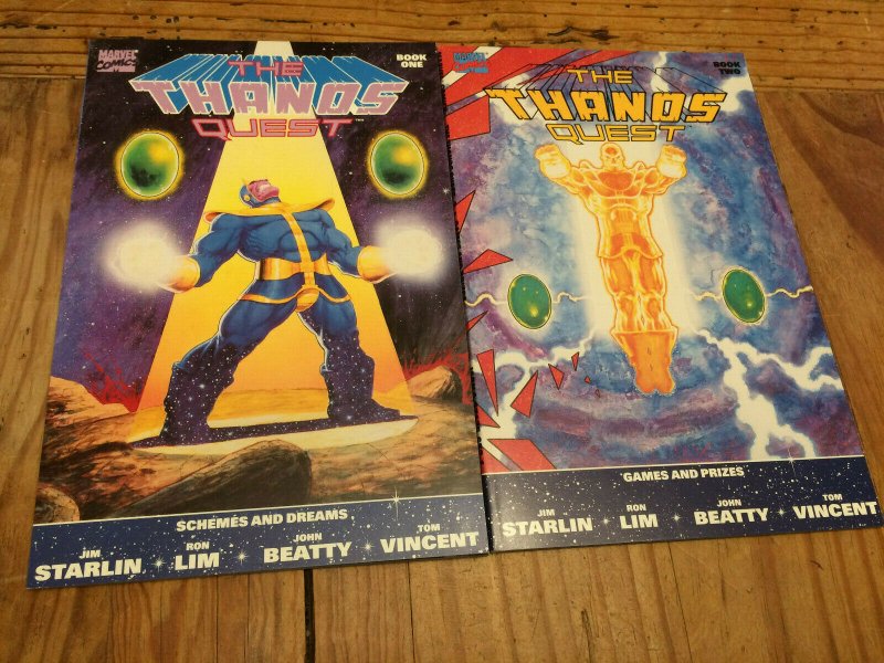 Thanos Quest 1 & 2   Complete Series Set Lot   Starlin   52 Pages Each