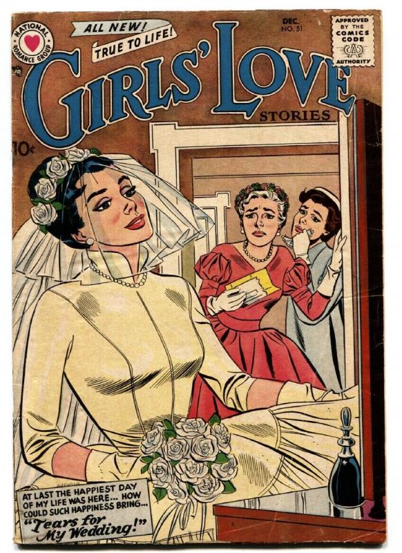 Girls' Love Stories #51 comic book 1957- DC Romance- Bride cover-