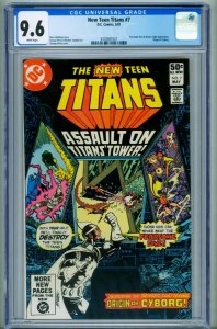 NEW TEEN TITANS #7 CGC 9.6 CYBORG origin comic book  1981 DC 4318361021