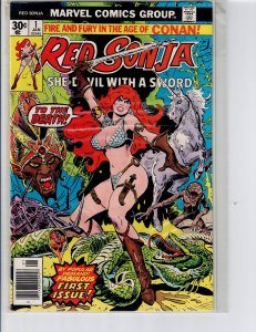 Red Sonja #1 (1977) (wavy white lines are scanner reflections)