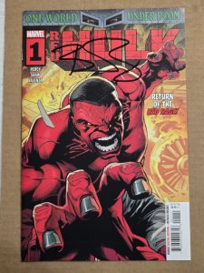 RED HULK #1 MARVEL 2025 GEOFF SHAW MAIN COVER BEN PERCY SIGNED NM W/ COA