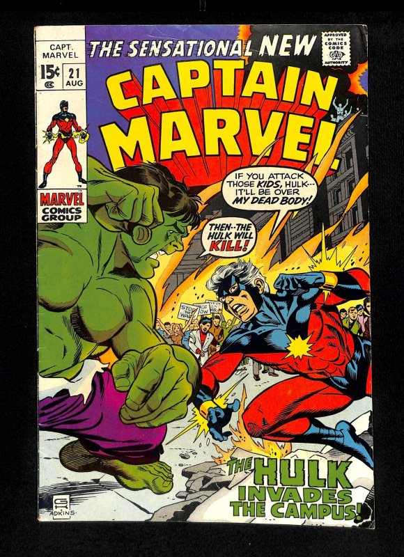 Captain Marvel (1968) #21 Hulk!