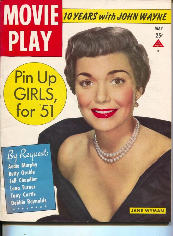Movie Play-Jane Wyman-Audie Murphy-Tony Curtis-May-1951