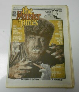 1972 MONSTER TIMES v.1 #14 WOLFMAN w/ Poster Dracula GODZILLA FVF Uncirculated