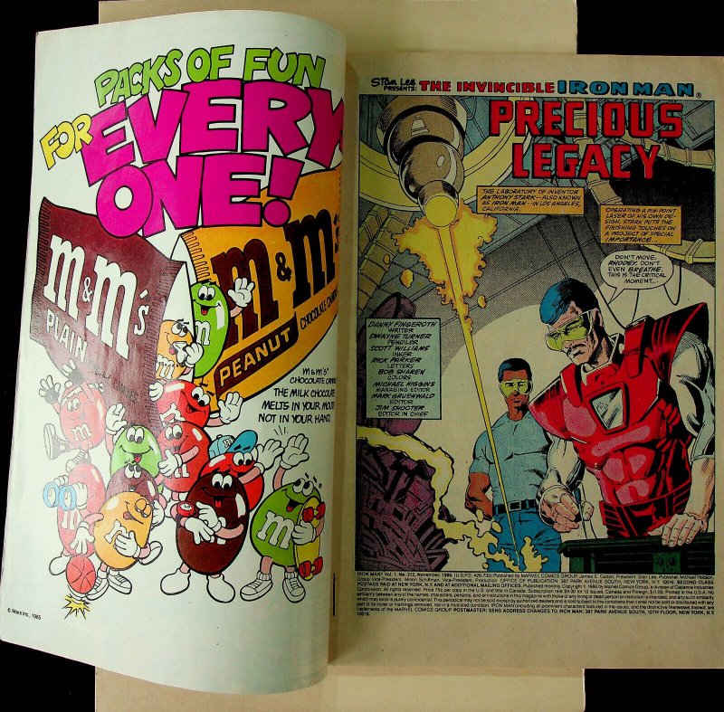 Iron Man #212 (Nov 1986, Marvel) - Very Good/Fine