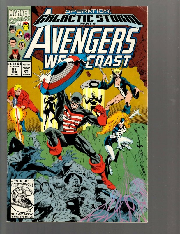 12 Marvel Comics Avengers West Coast #49 51 52 55 61 69 71 72 73 74 75 81 EK22