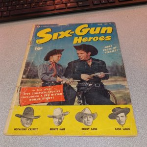 SIX-GUN HEROES #19 Fawcett 1953 western kids golden age hopalong cassidy comics