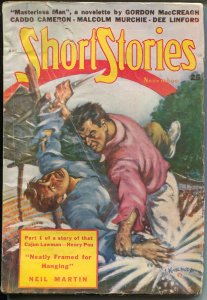 Short Stories 11/1949-Pete Kohlhoff knife fight cover-pulp fiction-Martin-VG