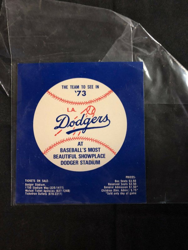 1973 L.A. DODGERS BASEBALL SCHEDULE - GOOD CONDITION  