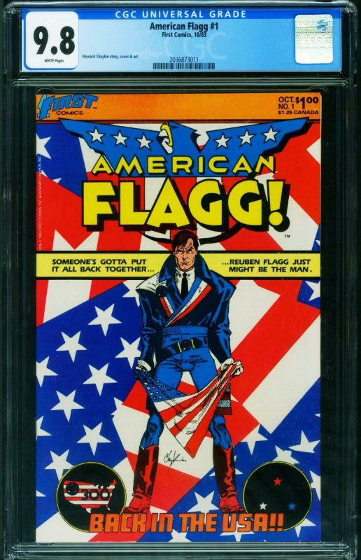 American Flagg #1 CGC 9.8 1983-Howard Chaykin-1st issue 2036873011