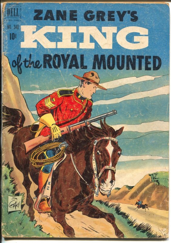 King of The Royal Mounted-Four Color Comics #340 1951-Dell-Zane Grey-RCMP-G/VG