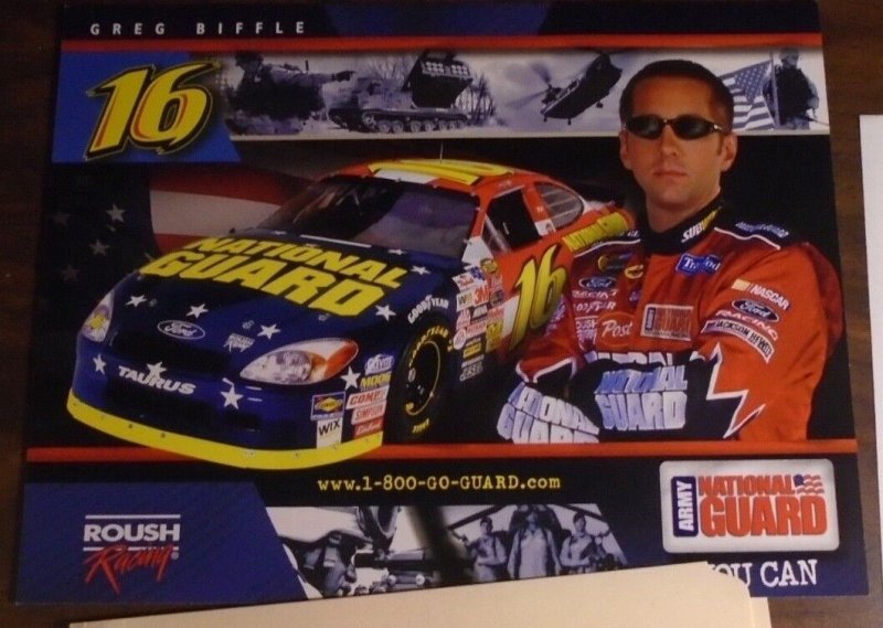 Guard Force 2004 Marvel Greg Biffle Roush NASCAR Army National Guard Folder