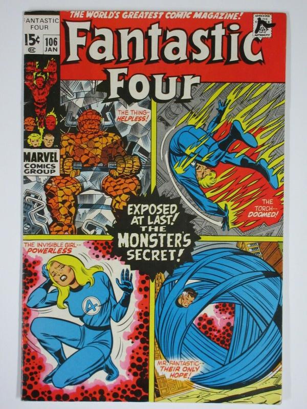 FANTASTIC FOUR 106 VG  Jan. 1971 COMICS BOOK