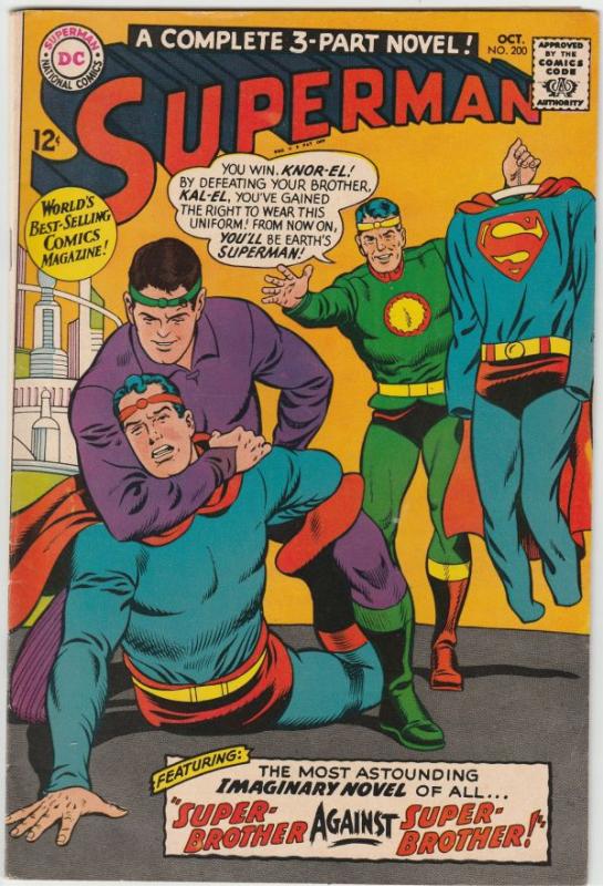 Superman #200 (Oct-67) FN/VF+ High-Grade Superman, Jimmy Olsen,Lois Lane, Lan...