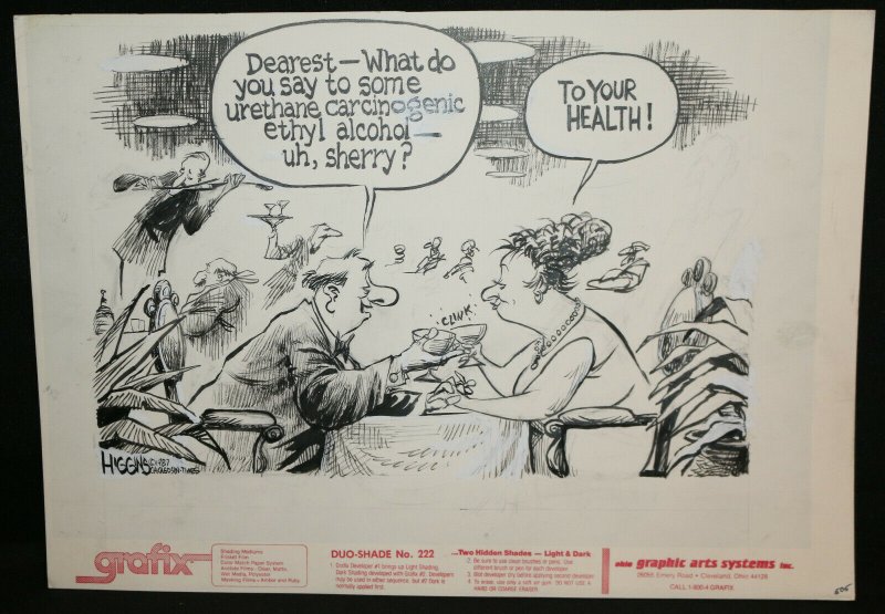 Ethyl Alcohol Chicago Sun Times Newspaper Gag 1987 art by Jack Higgins