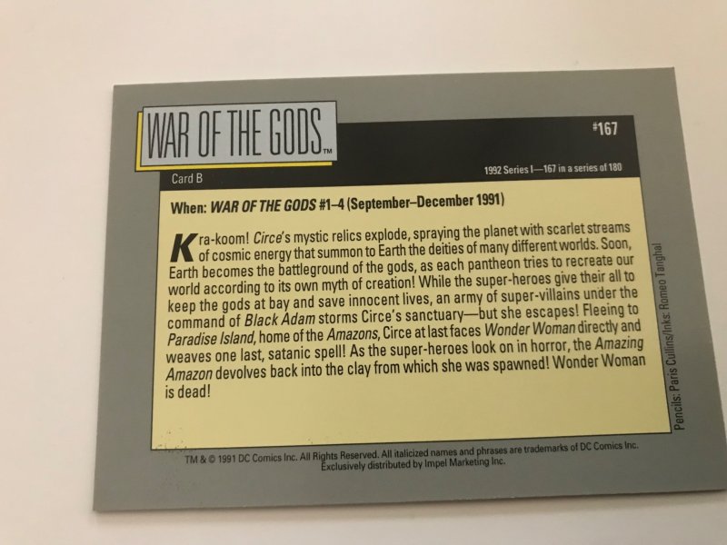 WAR OF THE GODS #167 card : 1992 DC Universe Series 1, NM/M, Impel, Circe