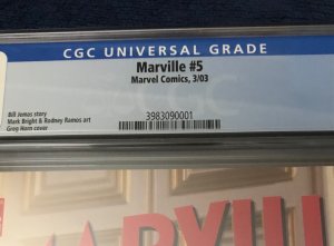 Marvel Comics Marville #5 CGC 9.0 Greg Horn Controversial Nude Newsstand Cover