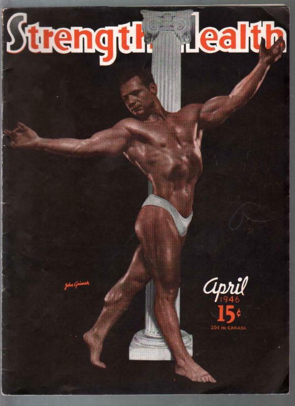 Strength and Health 4/1946--male & female body builders photos-FN