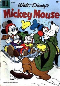 Mickey Mouse (Walt Disney's) #52 VG ; Dell | low grade comic February 1957 Snow 