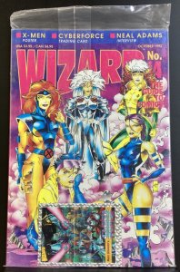 Wizard Magazine #14 X-Men, Neal Adams, Art Thibert POLYBAGGED w/ CARD 1992 