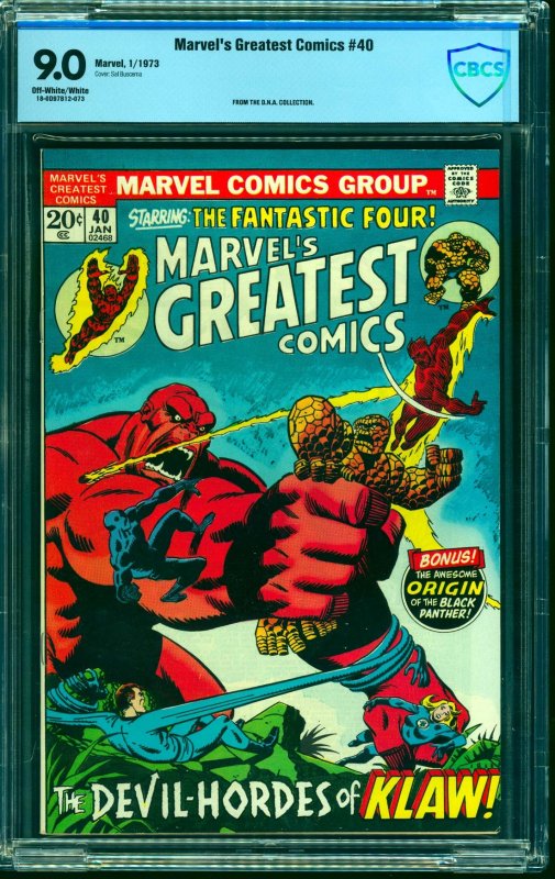 Marvel's Greatest Comics #40 CBCS VF/NM 9.0 Off White to White