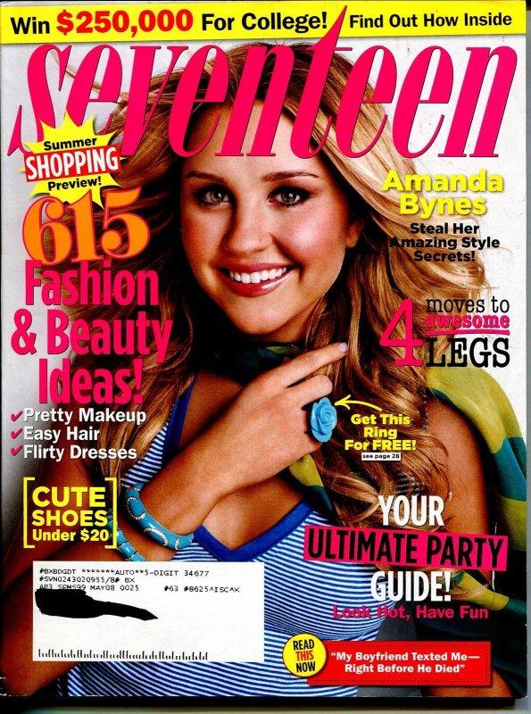 Seventeen 5/2008-Amanda Bynes-ultimate party guide-615 beauty tips-FN/VF