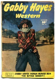 GABBY HAYES WESTERN #12 1949-FRONT & BACK PHOTO COVERS VG