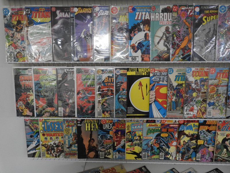 Huge Lot of 130+ Comics W/ Batman, Teen Titans, Superman Avg. VG/F Condition.