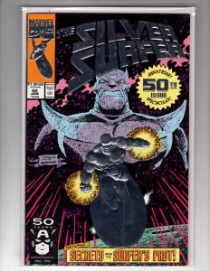 Silver Surfer #50 (1991) THANOS! INFINITY GAUNTLET! Foil Cover  / ID#31