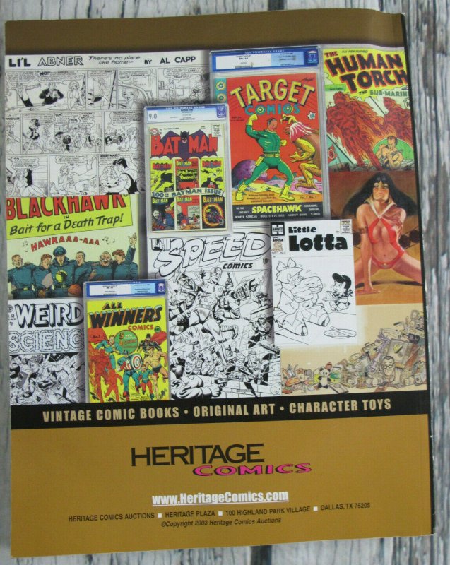 HERITAGE COMICS AUCTION CATALOG November 2003 Dallas TX VG