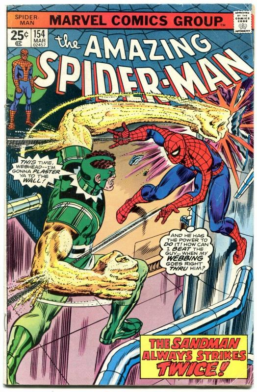 Amazing Spider-Man #154 1976-MARVEL COMICS-sandman strikes twice VG