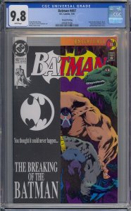 BATMAN #497 CGC HTF 2ND SECOND PRINTING WHITE PAGES 7006 