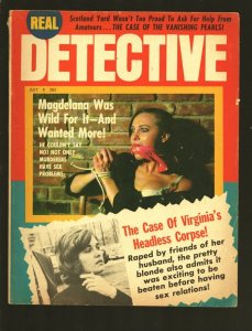 Real Detective 7/1970-Bound & gagged woman cover photo-Scotland Yard-Virginia...