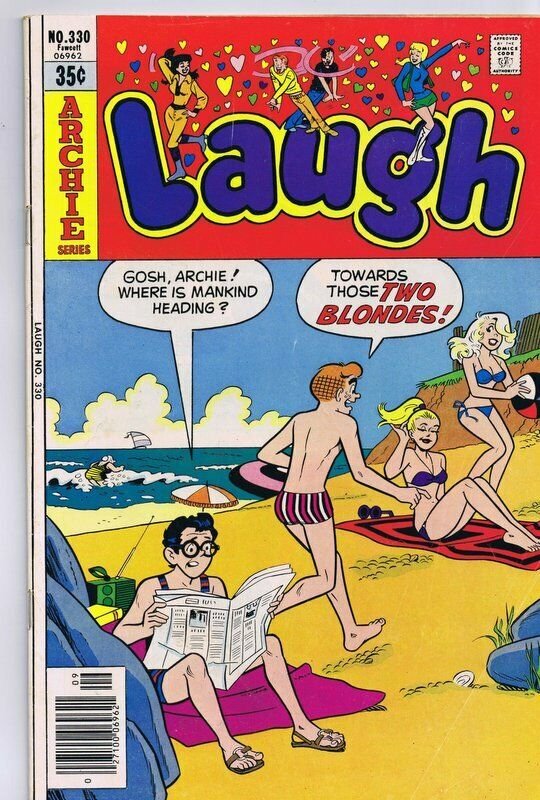 Laugh Comics #330 ORIGINAL Vintage 1978 GGA Double Bikini Cover