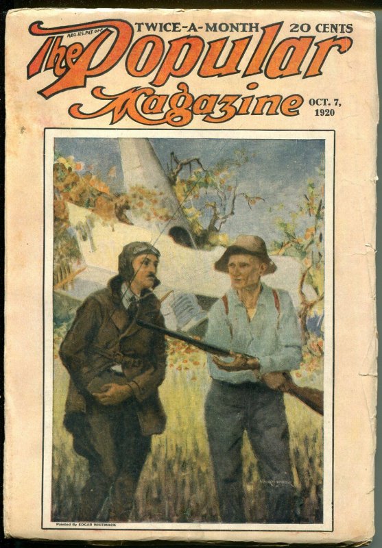 Popular 10/07/1920-early aviation cover & story-unique-historic-VG