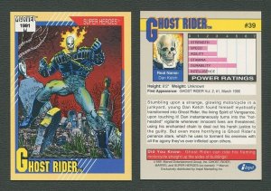 1991 Marvel Comics II  Card  #39 ( Ghost Rider )  NM-MT