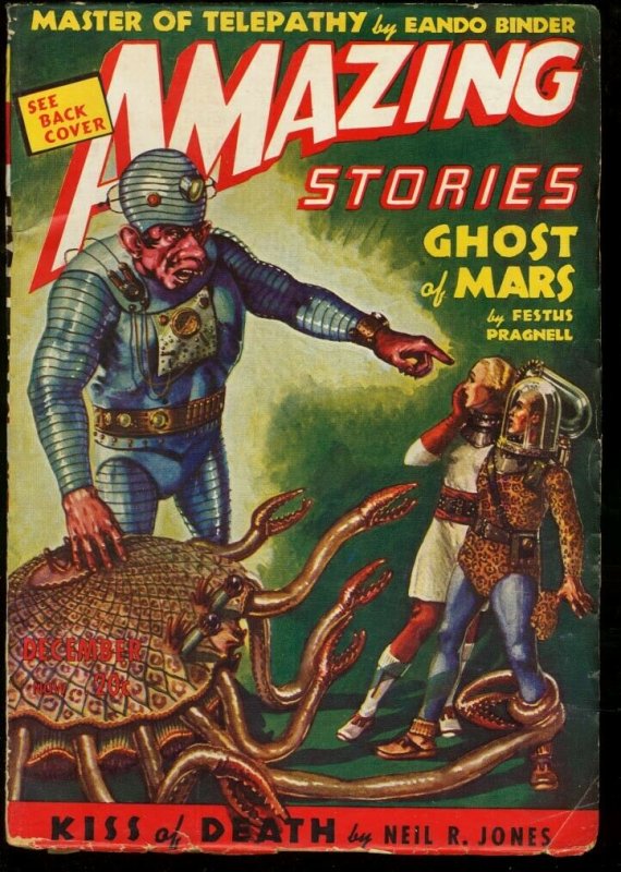 AMAZING STORIES 1938 DEC-PULP-SCI-FI-WILD CVR VG