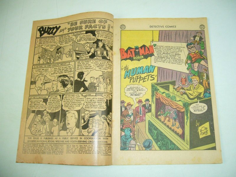 Detective Comics #182 GD april 1952 - batman & robin -pow-wow smith - puppets 