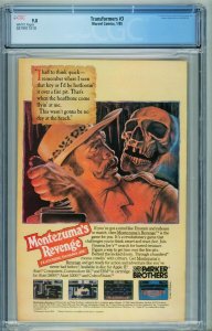 TRANSFORMERS #3 // CGC 9.8 // MARVEL // 1984 // Spider-Man // 3879911018