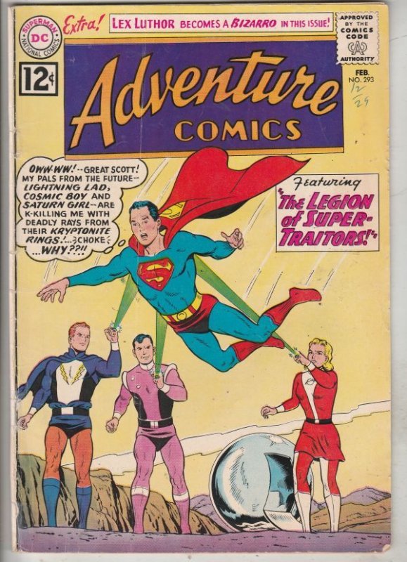 Adventure Comics #293 (Feb-62) FN- Mid-Grade Superboy, Legion of Super-Heroes...