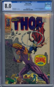 THOR #140 CGC 8.0 1ST GROWING MAN KANG JACK KIRBY