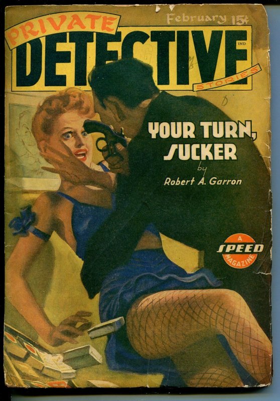 Private Detective 2/1943-Trojan-violent HJ Ward-hardboiled pulp thrills-G/VG