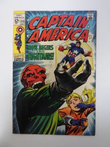 Captain America #115 (1969) FN/VF condition ink on cover