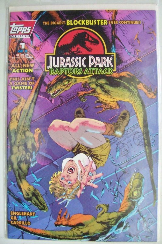 JURASSIC PARK RAPTORS ATTACK #1 , VF/NM, Topps, 1994, Dinosaurs, horror