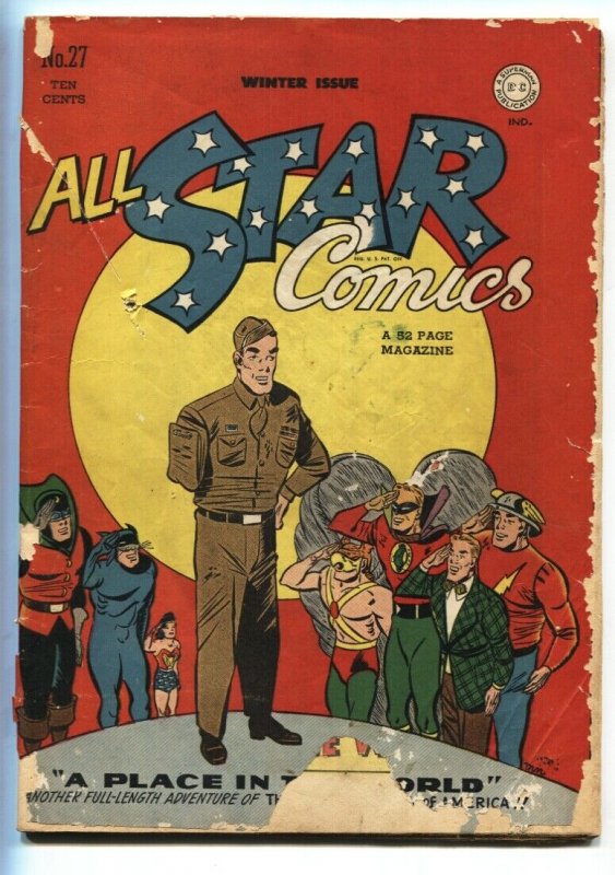 All Star Comics #27-1945 amputee cover Justice Society- Green Lantern