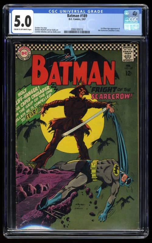 Batman #189 CGC VG/FN 5.0 1st Silver Age Scarecrow!