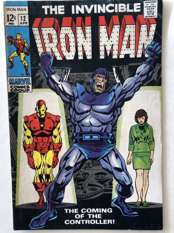 Iron man 12, F, crease upper right& lite stain rear cvr.C all my Ironman!