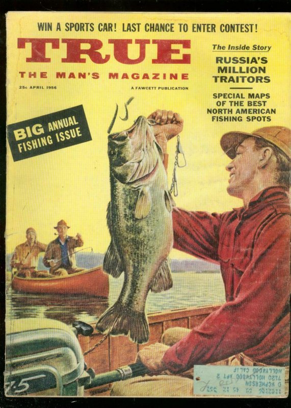 TRUE MAGAZINE APRIL 1956-FISHING ISSUE-ANITA EKBERG VG