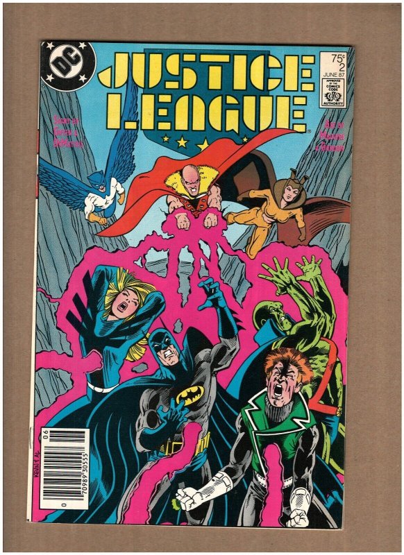 Justice League #2 Newsstand DC Comics 1987 Batman Guy Gardner NM- 9.2