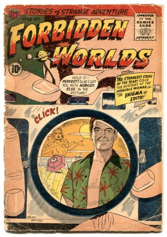 Forbidden Worlds #59 1957- Camera cover- Enigma of Edith FAIR